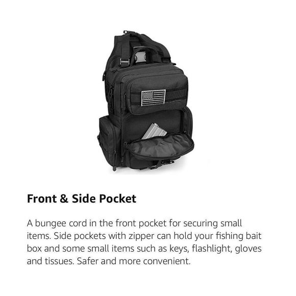 Tactical EDC Sling Bag Backpack with Pistol Holster Military Shoulder Backpack - Picture 11 of 11